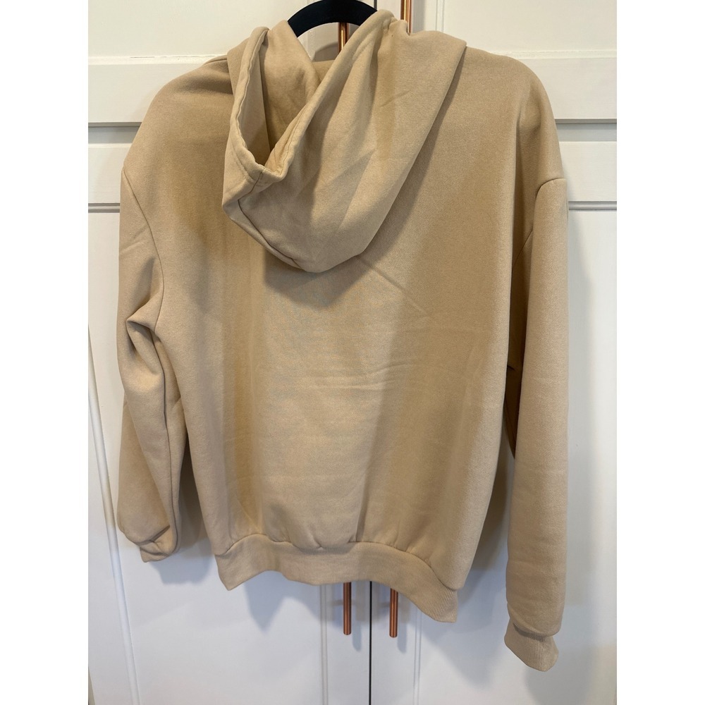 Aeropostale Peanuts Snoopy Charlie Brown Group Hoodie Sweatshirt Size S Tan cozy - Picture 5 of 8